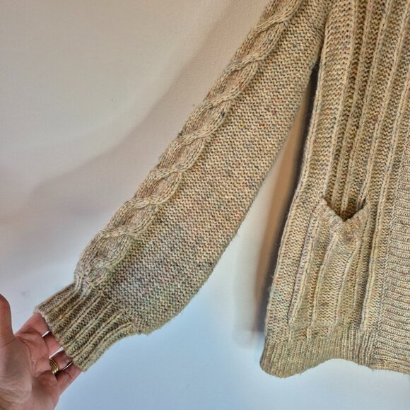 Madewell Wool, Alpaca, Silk Blend Cable Knit Open Cardigan Oversized XXS - Picture 5 of 10